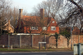 The Old Vicarage from Hitchin Road March 2010